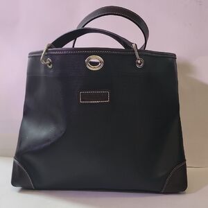 LongChamp Leather and Canvas bag approximately 13" L. 10" H. 5" W.